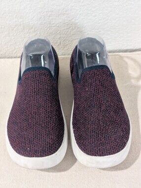 Allbirds Tree Loungers Men's 8 Navy Maroon Knit Slip On Shoes Sneakers Casual